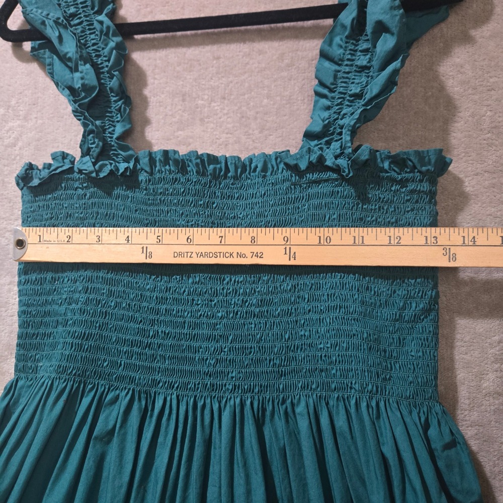 Quince Organic Cotton Poplin Smocked Midi Dress XL Garden Party Tiered Capsule - Picture 6 of 8